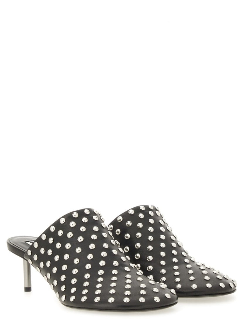 Nappa Leather Mules With Metallic Studs
