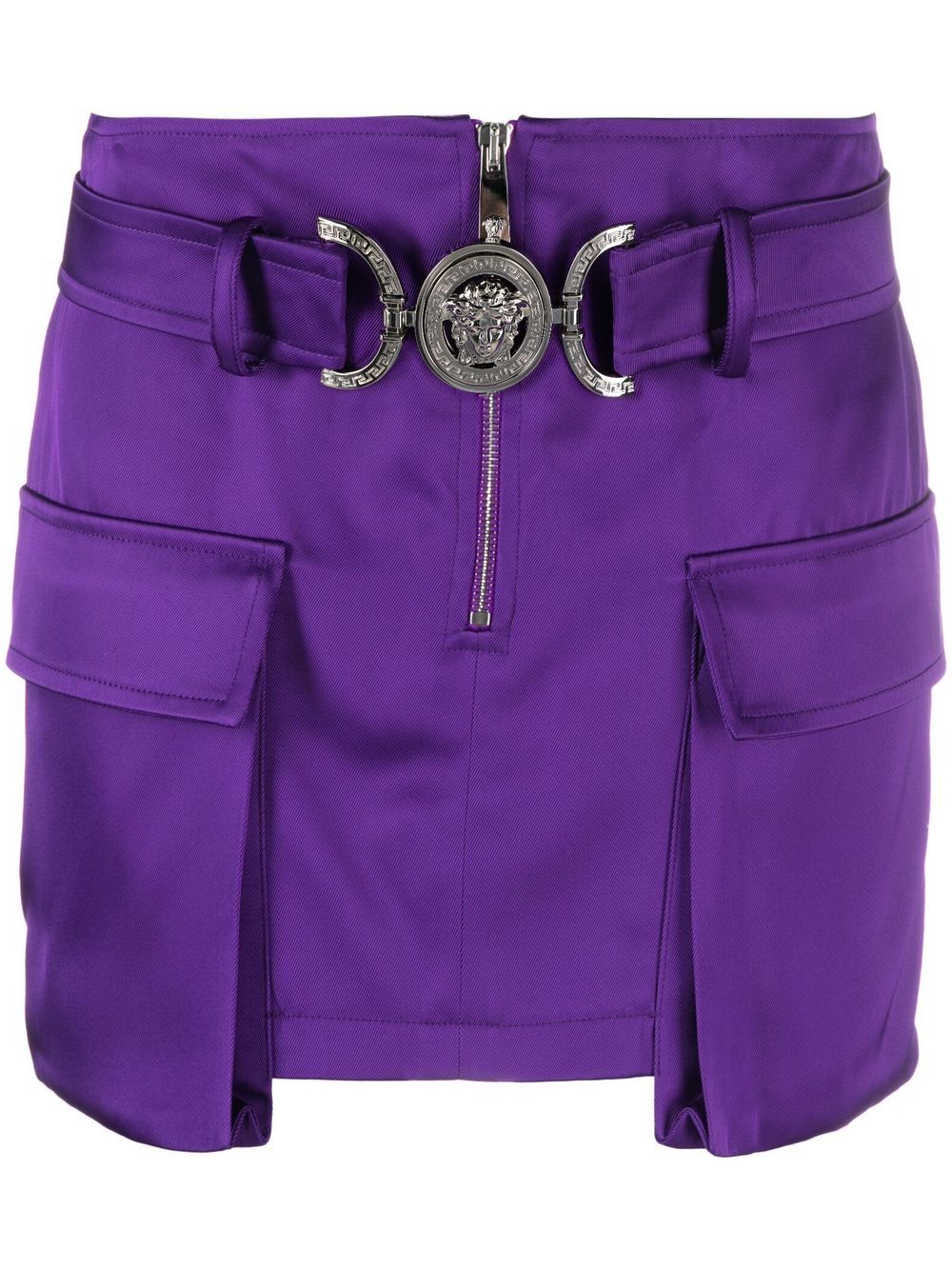 Grape Purple Moire Effect Miniskirt