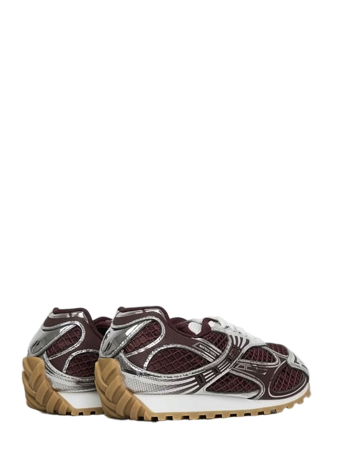 Burgundy Sneakers with Mesh Upper