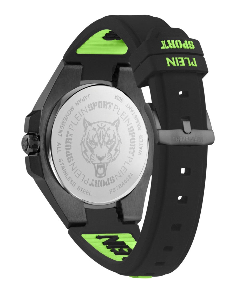 47Mm Black Enamel Dial Silicone Watch