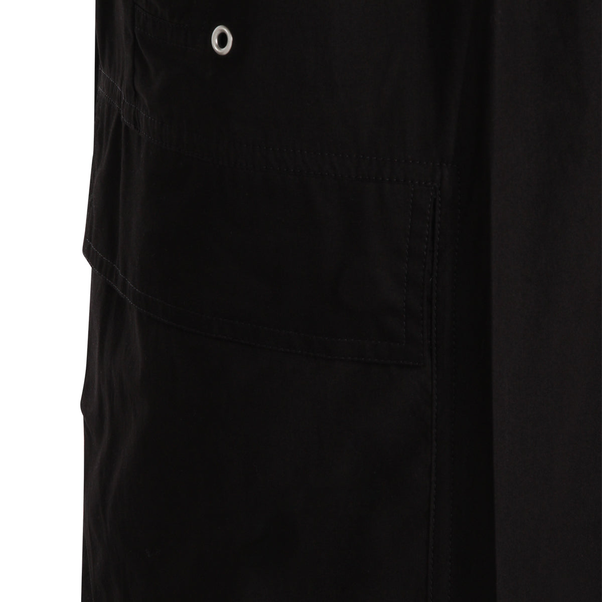 High-Waisted Black Cotton Trousers