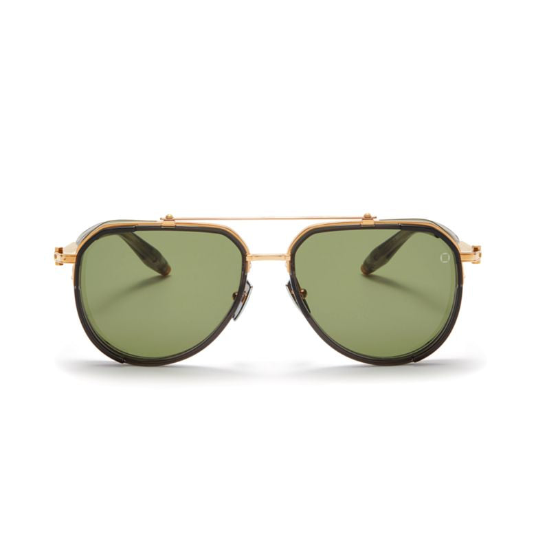 Echo Aviator-Inspired Sunglasses with Gold Accents