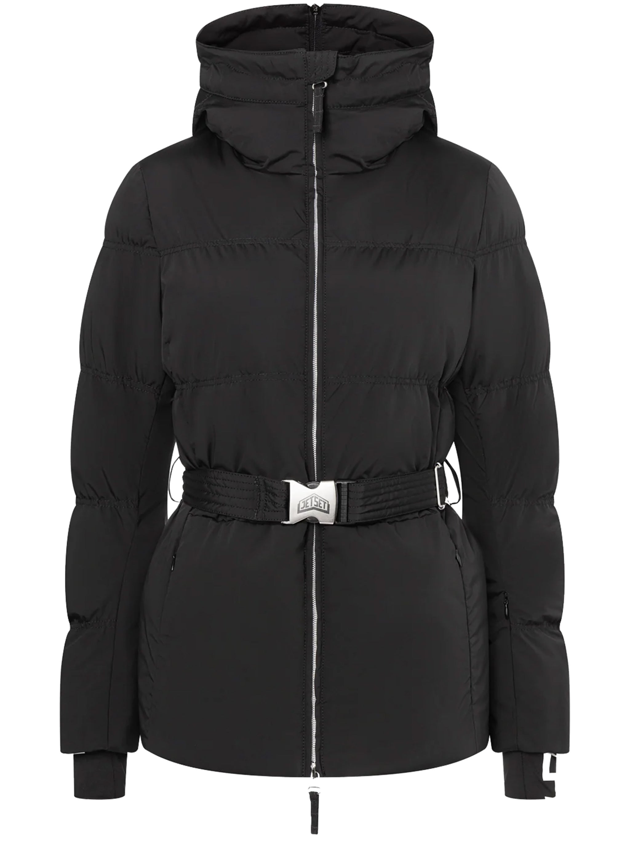 Black Chamonix Belted Quilted Jacket