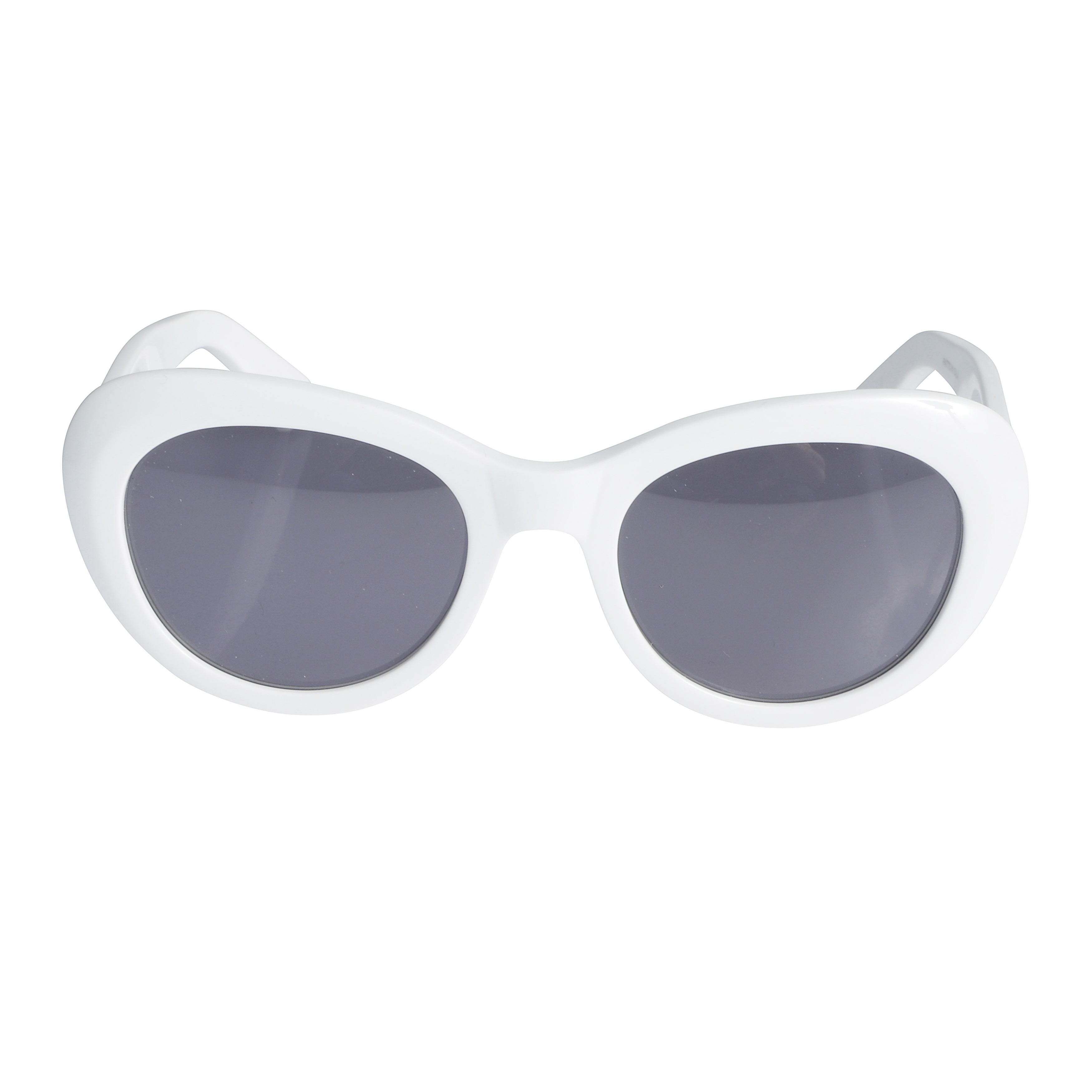Capri New-S Glossy White Rounded Frame Sunglasses