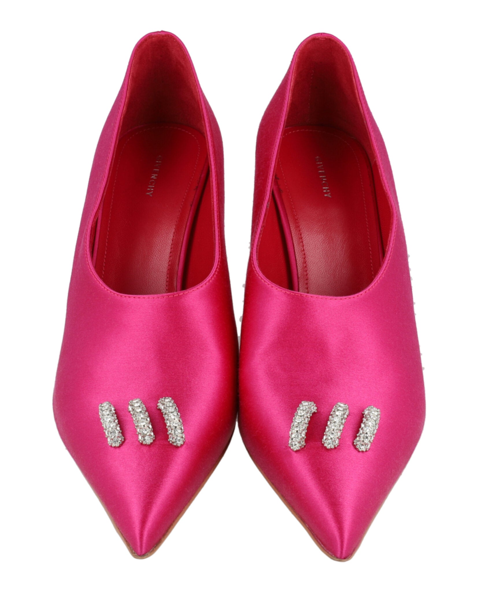 Show Pumps In Satin With Crystals Details
