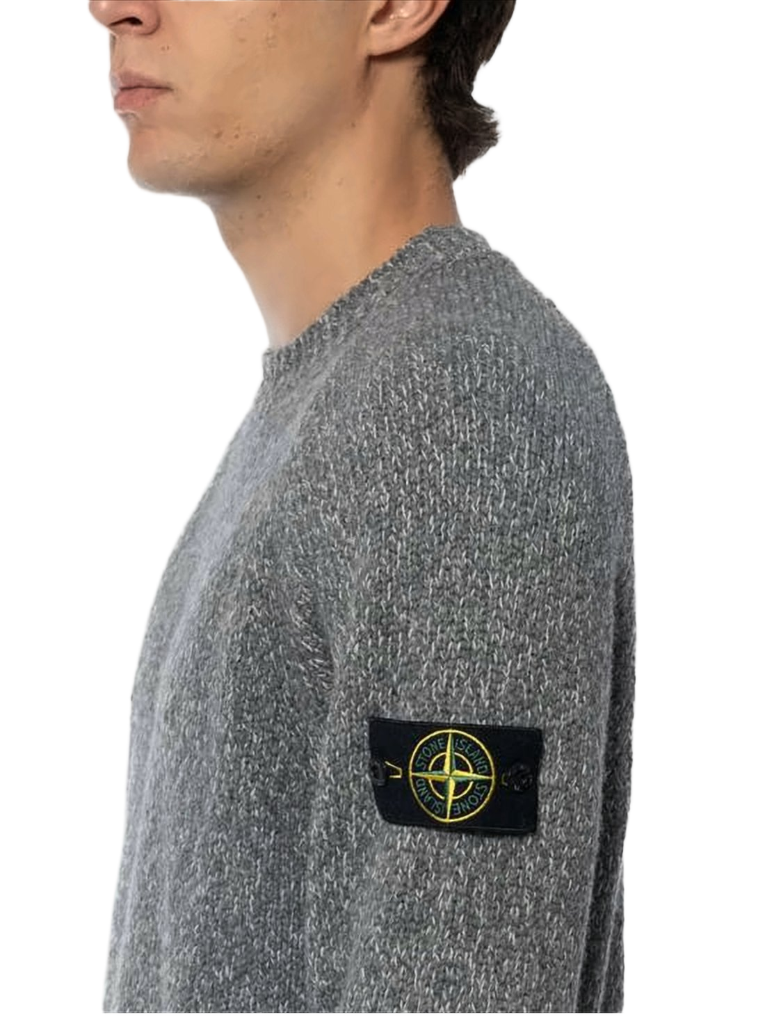 Textured Knit Sweater with Distinctive Patch Logo