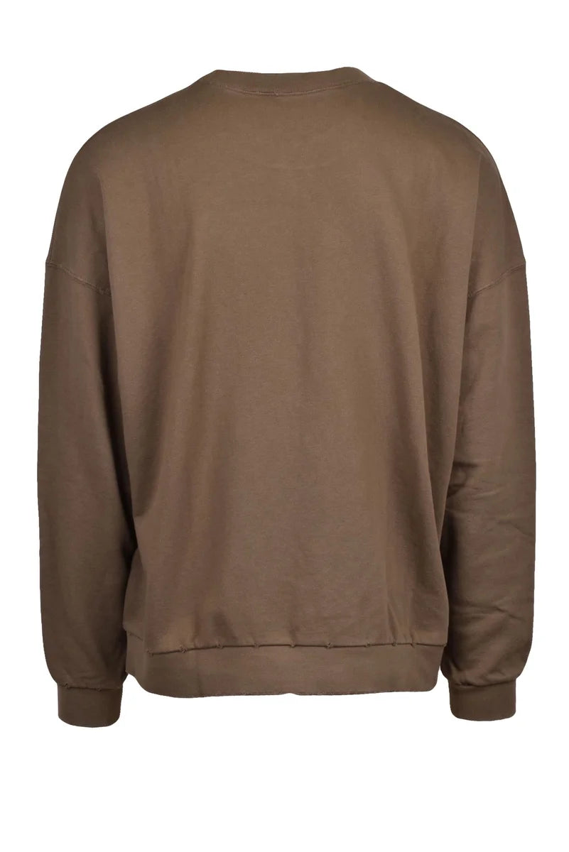 Oversized Crew Neck Sweatshirt - Khaki