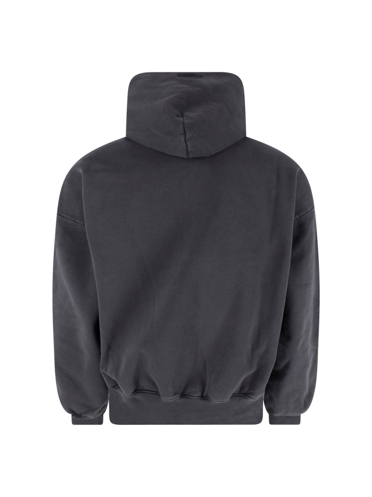 Charcoal Arched Logo Cotton Hooded Sweatshirt