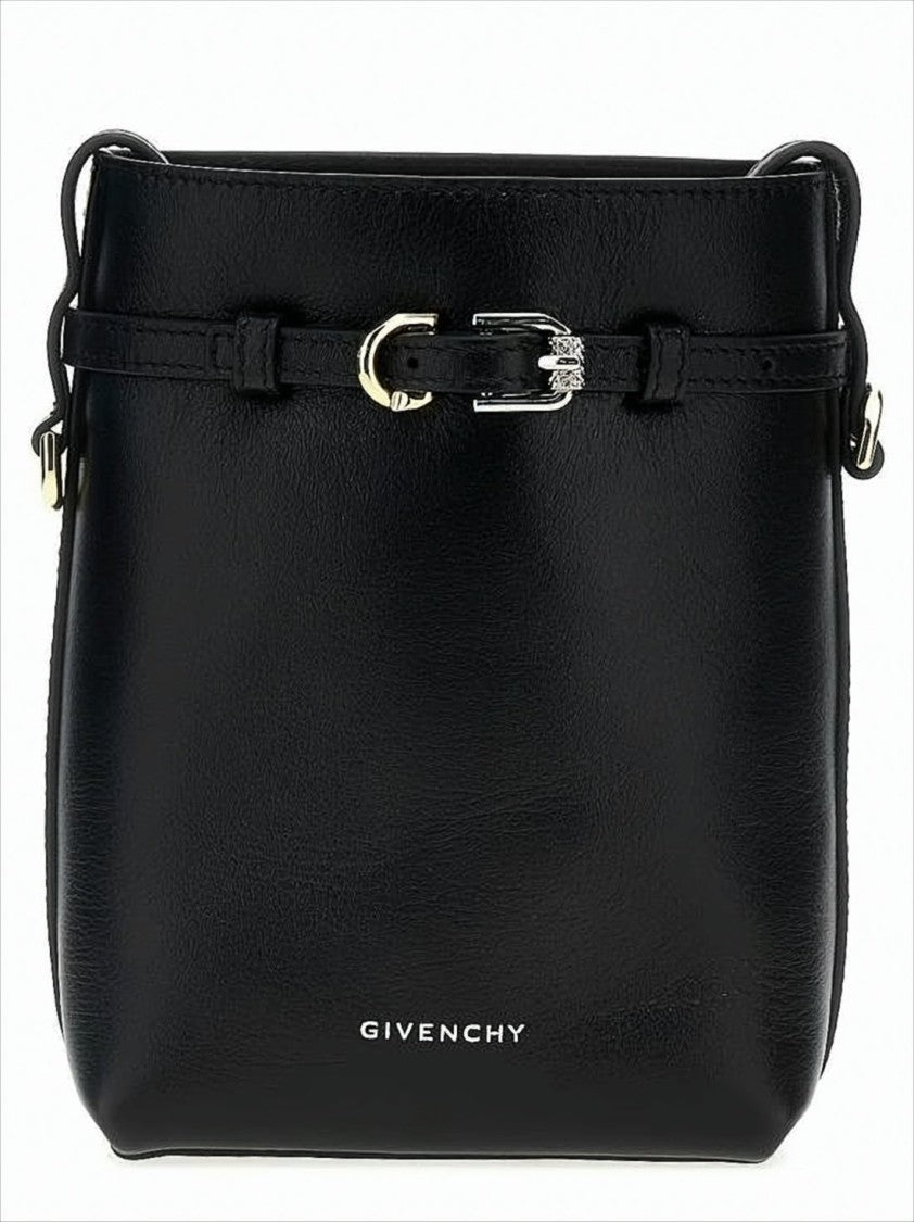 Structured Black Calf Leather Bag with Suede Interior