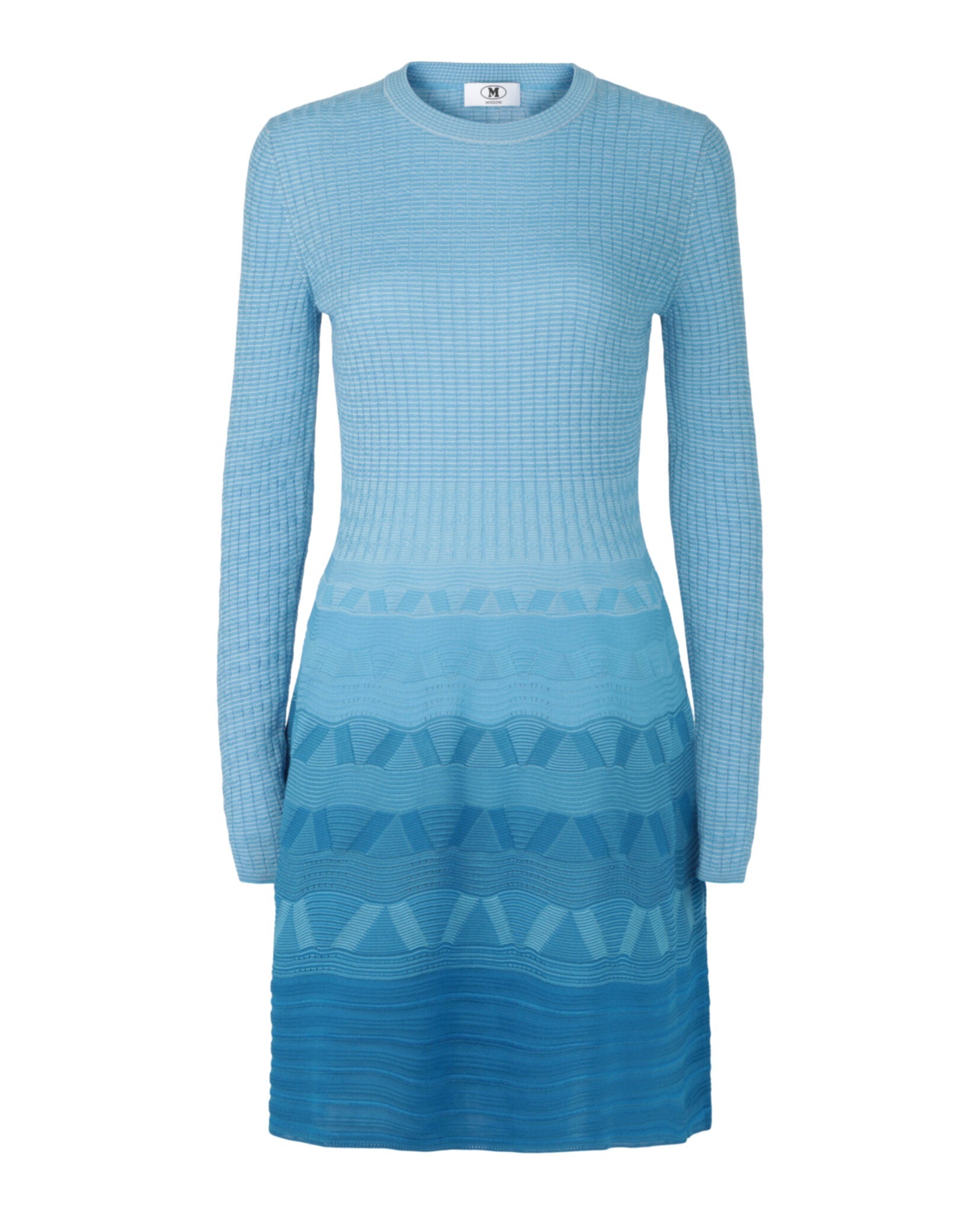 Wave-Pattern Long Sleeve Dress
