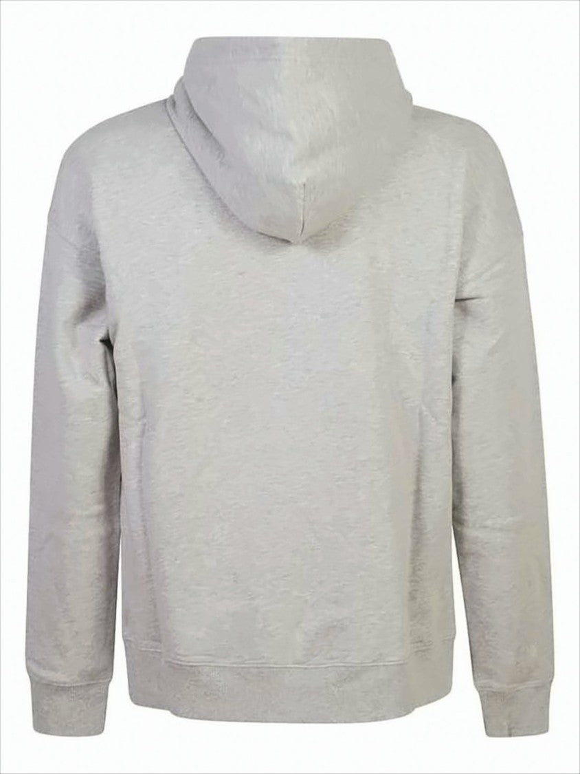 Light Grey Heathered Hoodie with Embroidery