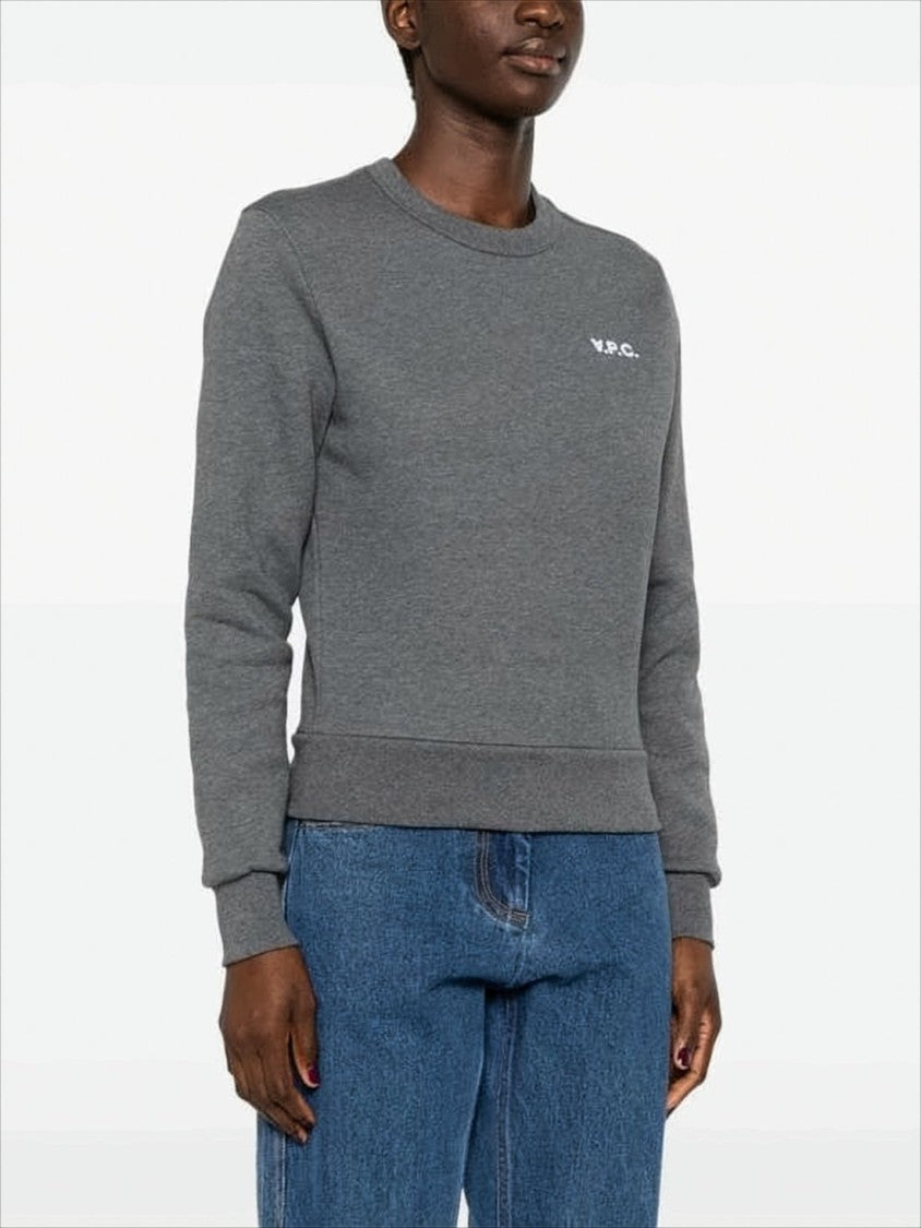 Cropped Long-Sleeve Crew Neck Sweatshirt