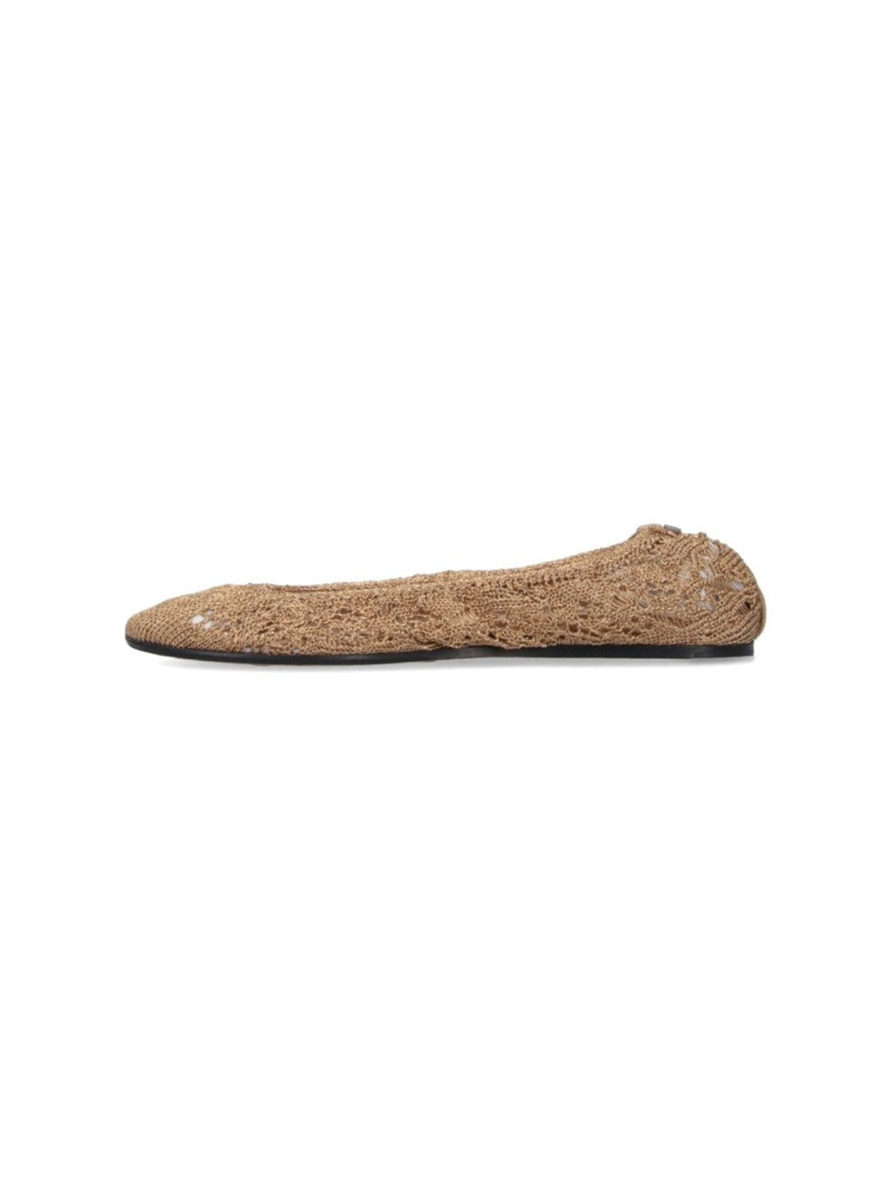 "Belna" Crochet Ballerinas – Gold