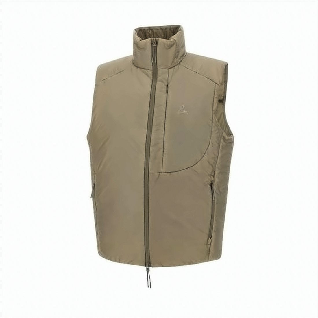 High-Collar Sleeveless Vest With Minimalist Logo