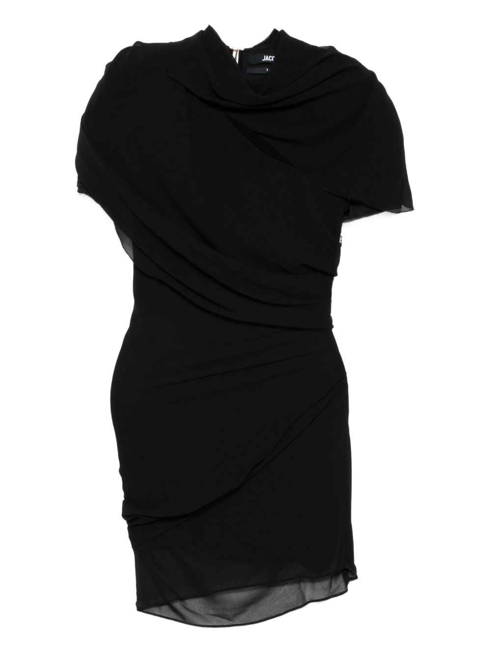 Draped Black Mini Dress