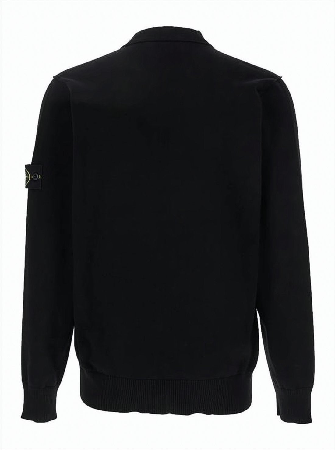 V-Neck Button-Down Black Cardigan