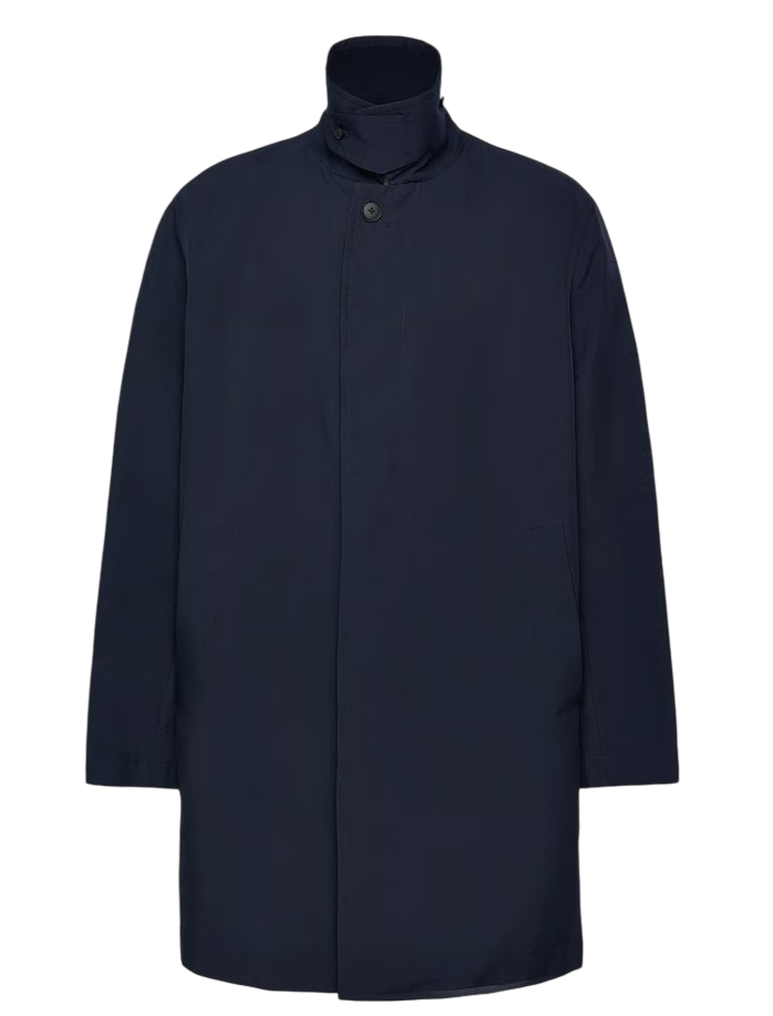 Blue Roll Collar Jacket