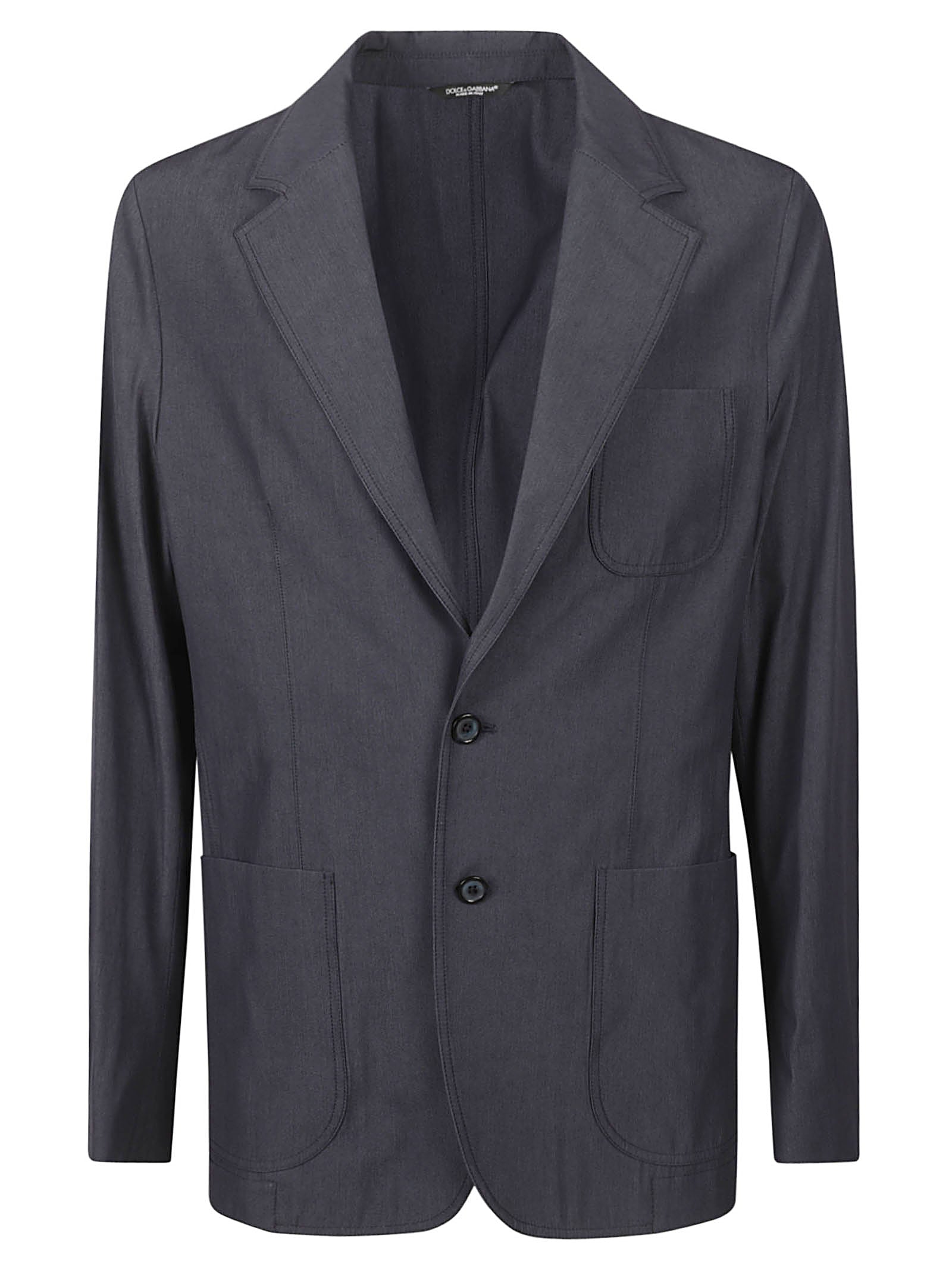 Tailored Blue Jacket With Notched Lapel