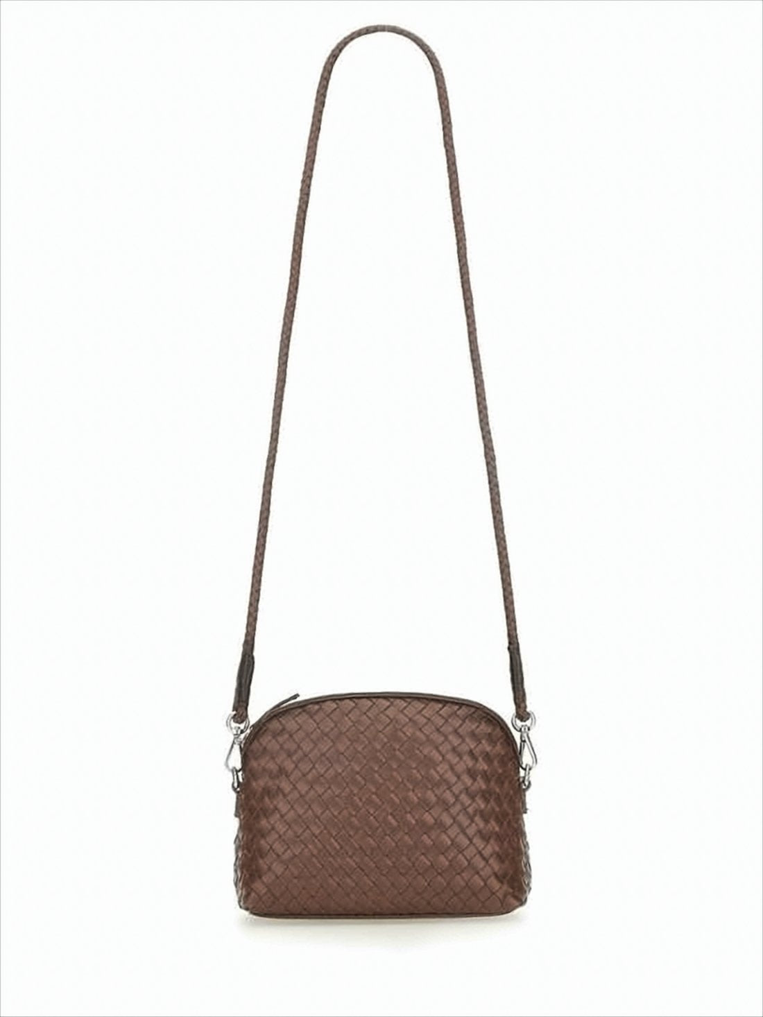 Buffalo Leather Woven Crossbody Bag