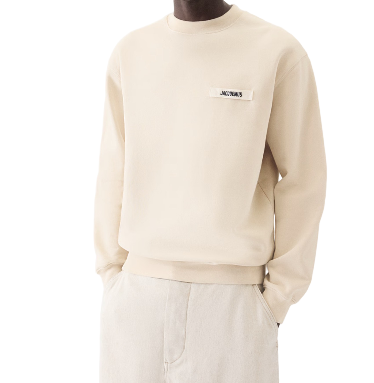 Organic Cotton Fleece Sweatshirt with Gros-Grain Logo