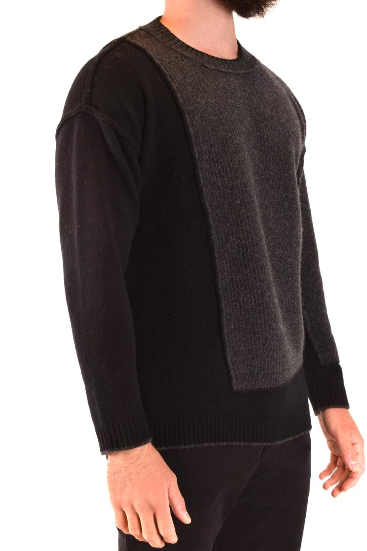 Multicolored Knit Sweater With Unique Patchwork Design