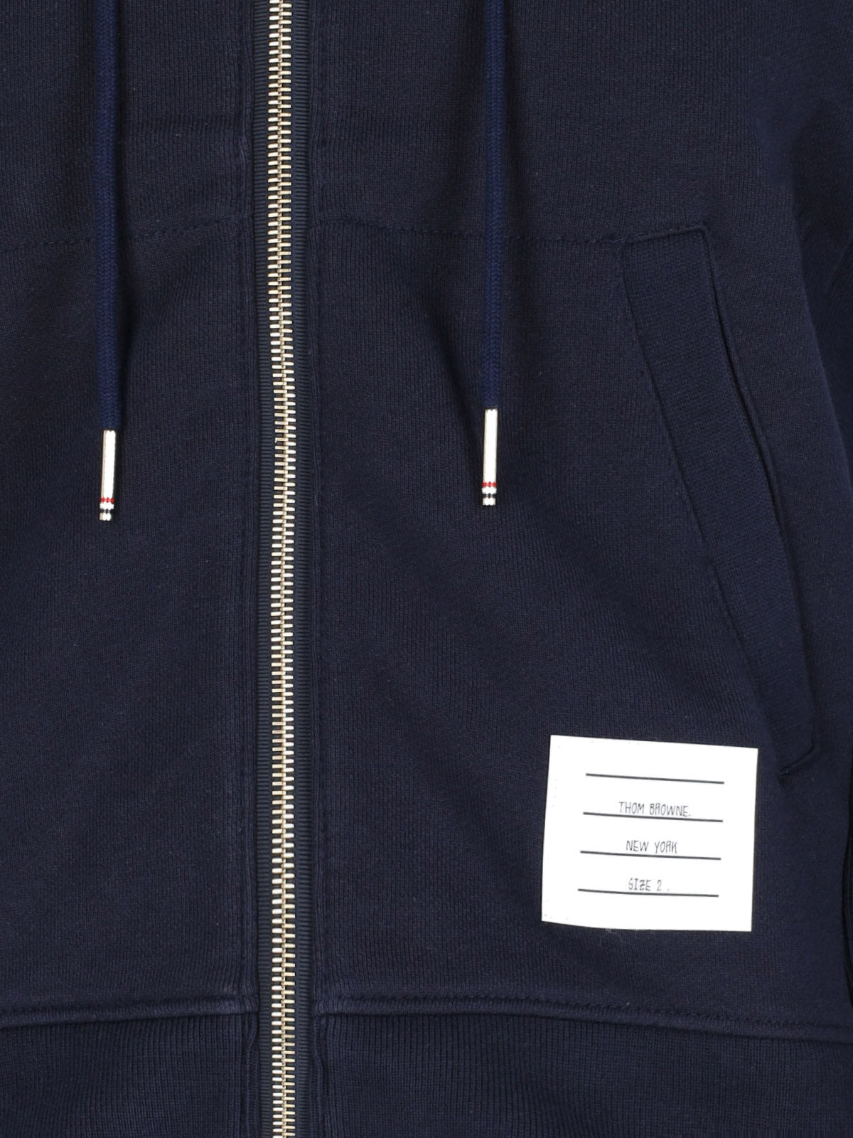 "4-Bar" Zip-Up Sweatshirt, In Blue Cotton
