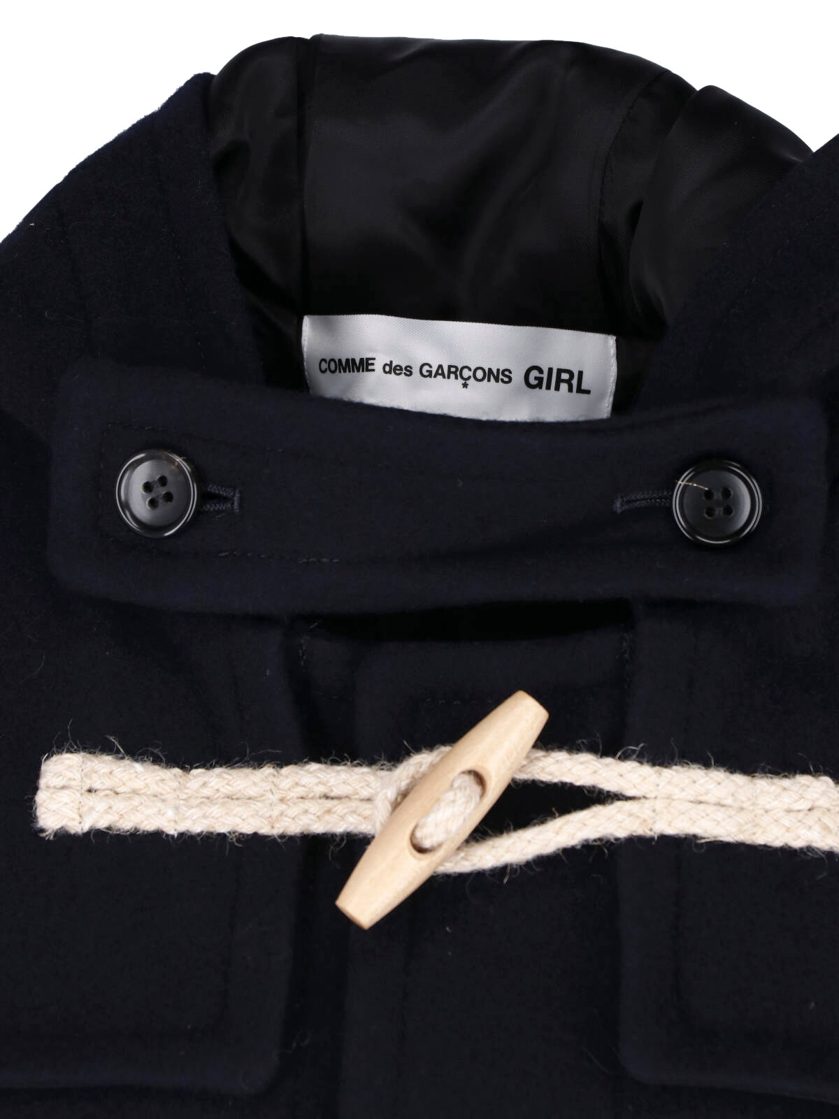Black Toggle Hooded Duffle Jacket