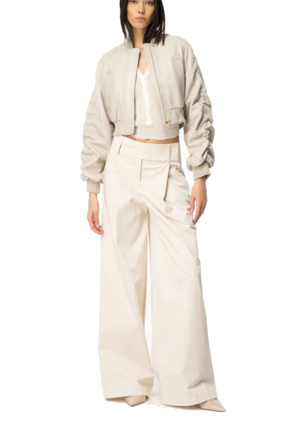 Puffed Sleeve Cotton Top With Design And Detailing