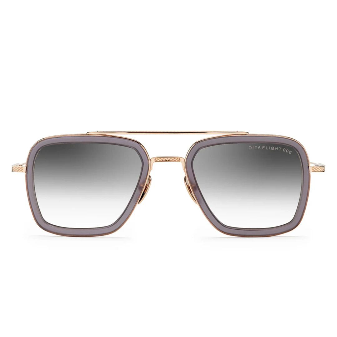 Flight.006 Square-Shaped Gradient Tint Sunglasses with Textured Temples