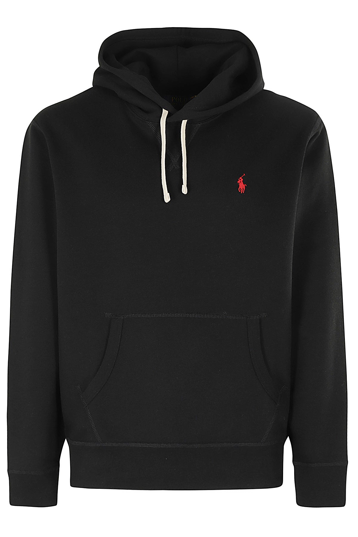 Black Drawstring-Hood Sweatshirt