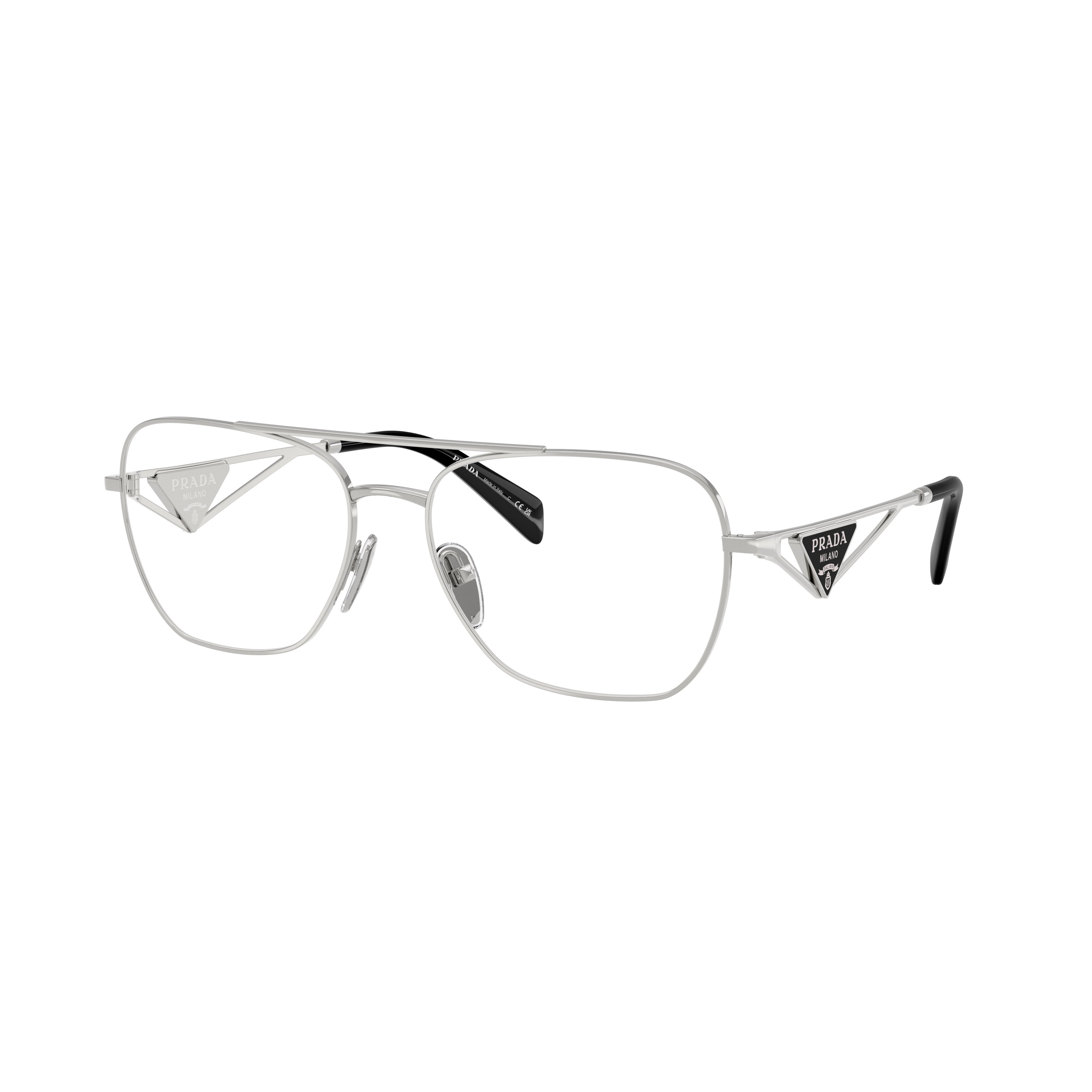 0pr B50v Rectangular Silver-tone Metal Sunglasses