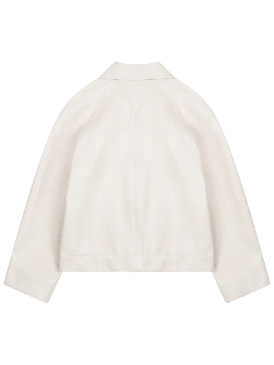 Cropped Lamb Leather Jacket With Classic Collar