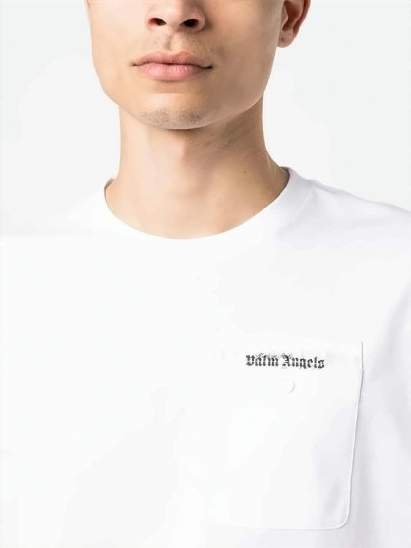 White Crew Neck T-Shirt with Subtle Text Detail