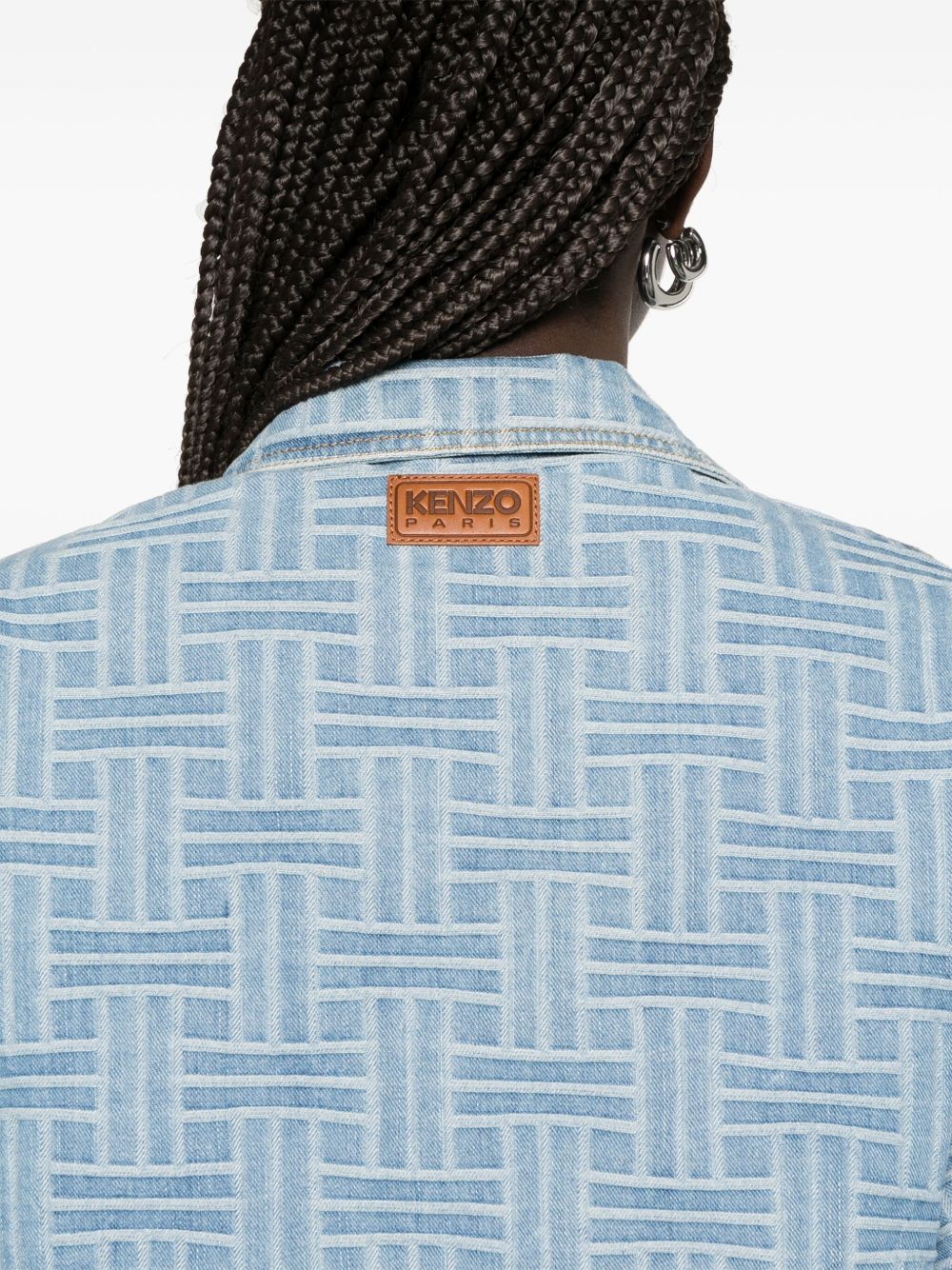 Cropped Button-Up Top with Turn-Up Cuffs