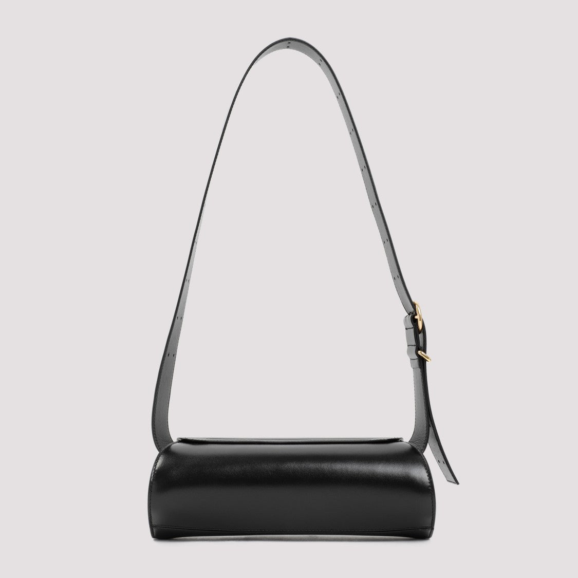 Black Leather Cannolo Bag