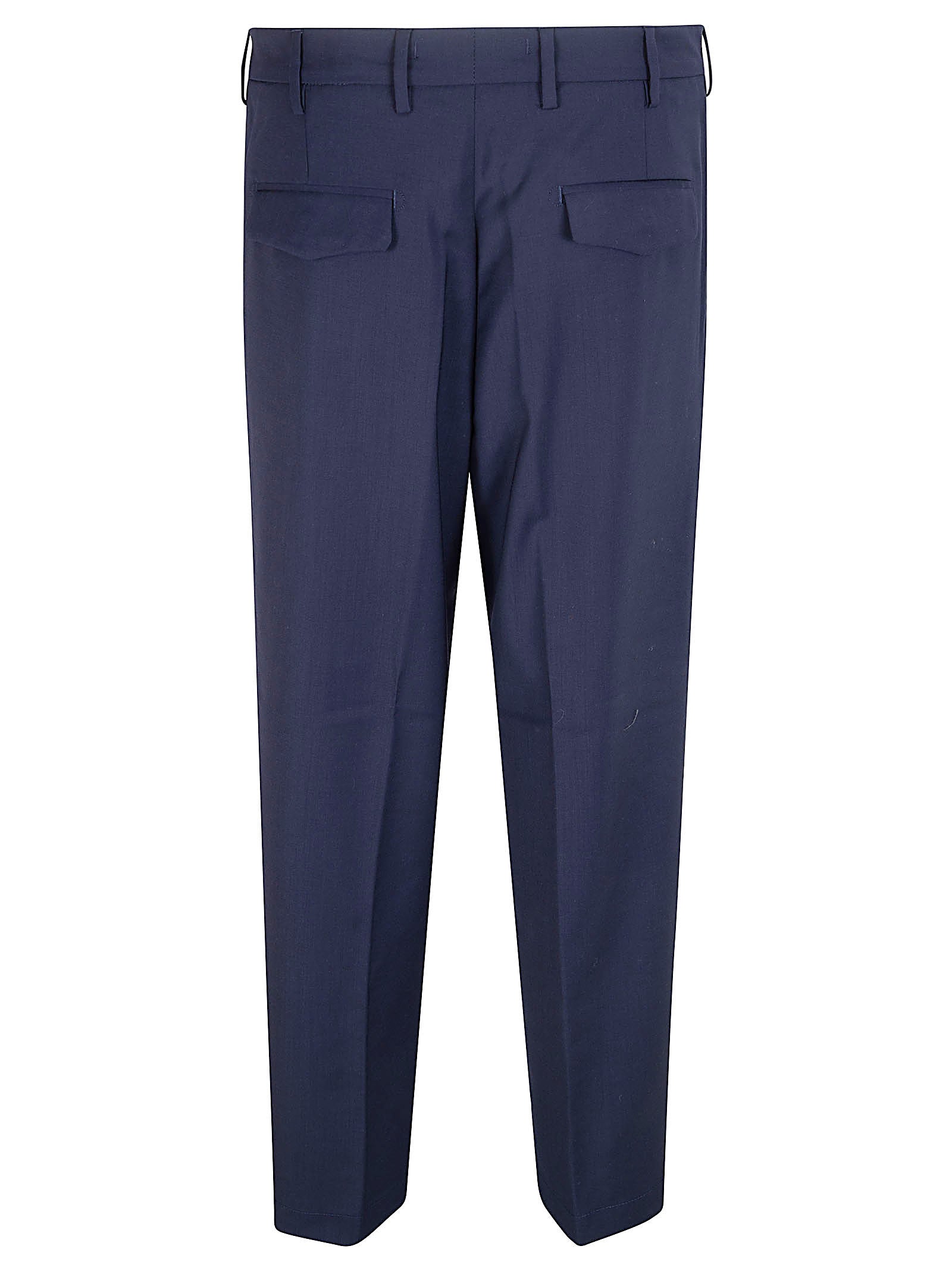 Tailored Straight Leg Trousers with Button Closure and Pleated Front