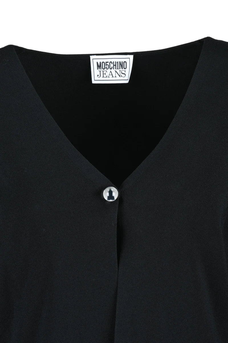 Jeans Short Jersey Cardigan - Black