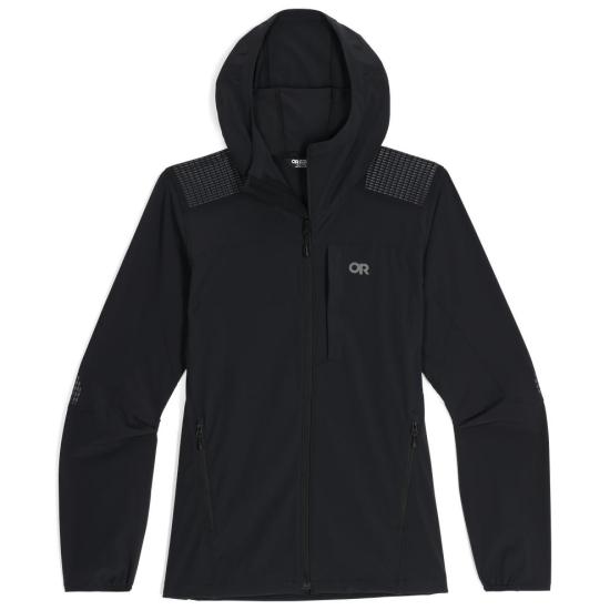 Hooded Black Padded Jacket With Textured Panels