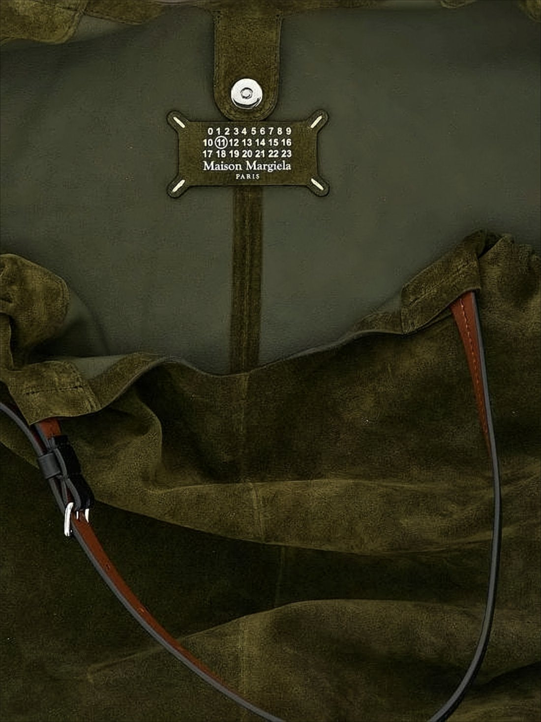 Spacious Green Suede Shoulder Bag