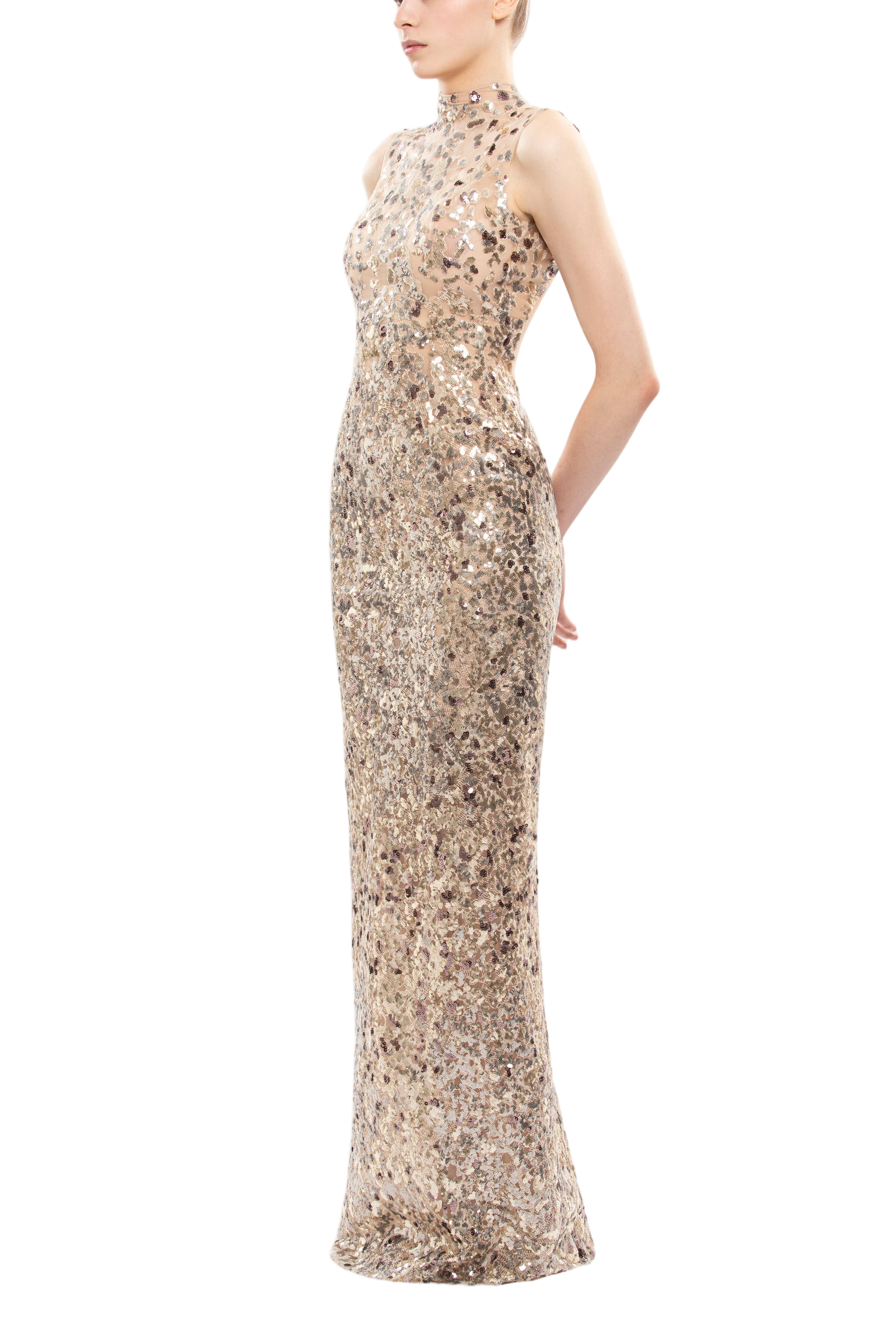 Sequin Embroidered Long Dress