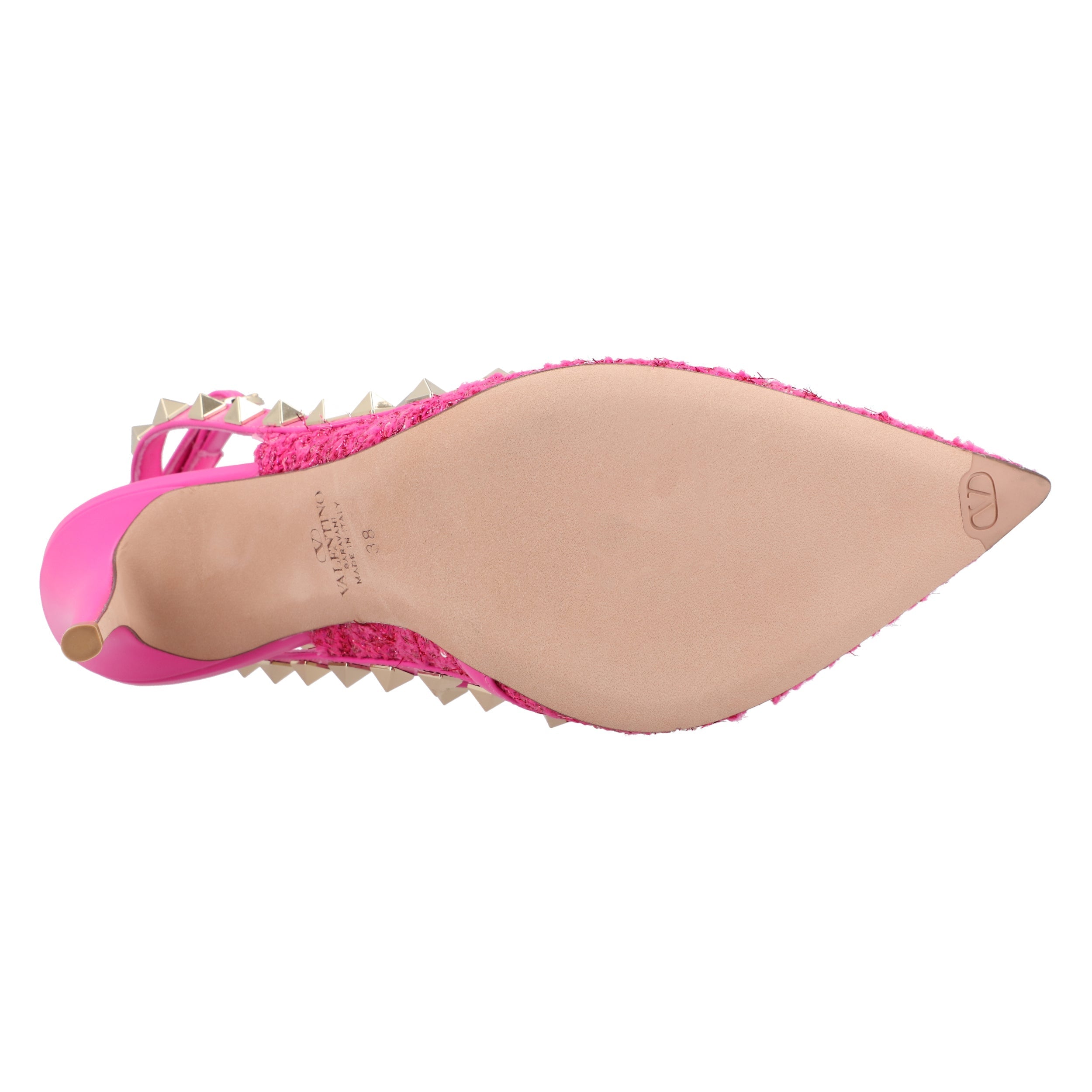 Caged 100 Tweed & Leather Pump Pink