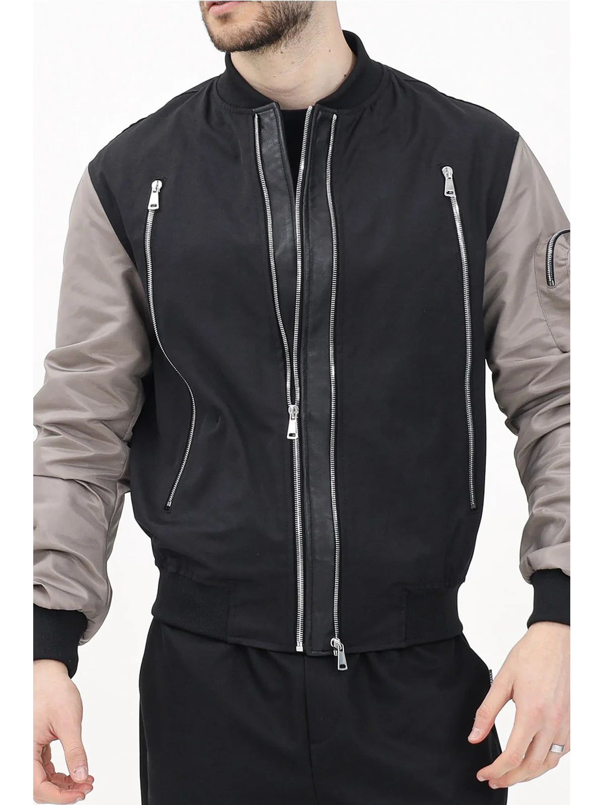 Black Cotton Bomber Jacket