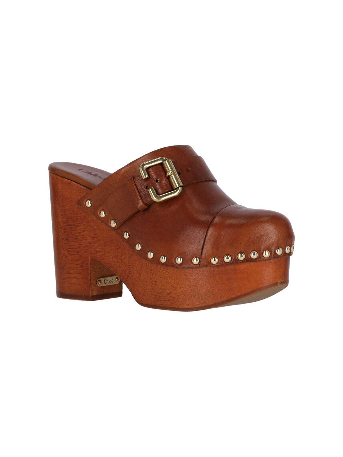Slip-On Mules With Gold-Tone Paddington Buckle