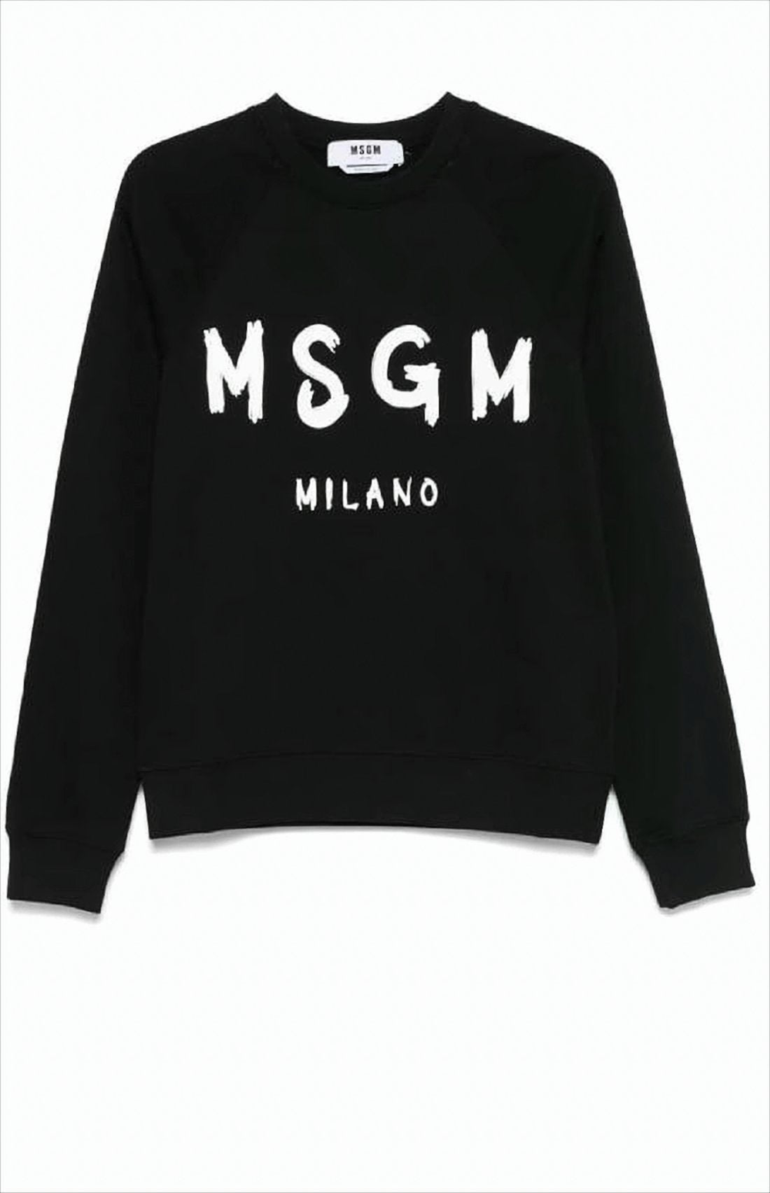 Black Long-Sleeve Sweatshirt with Bold Logo Print