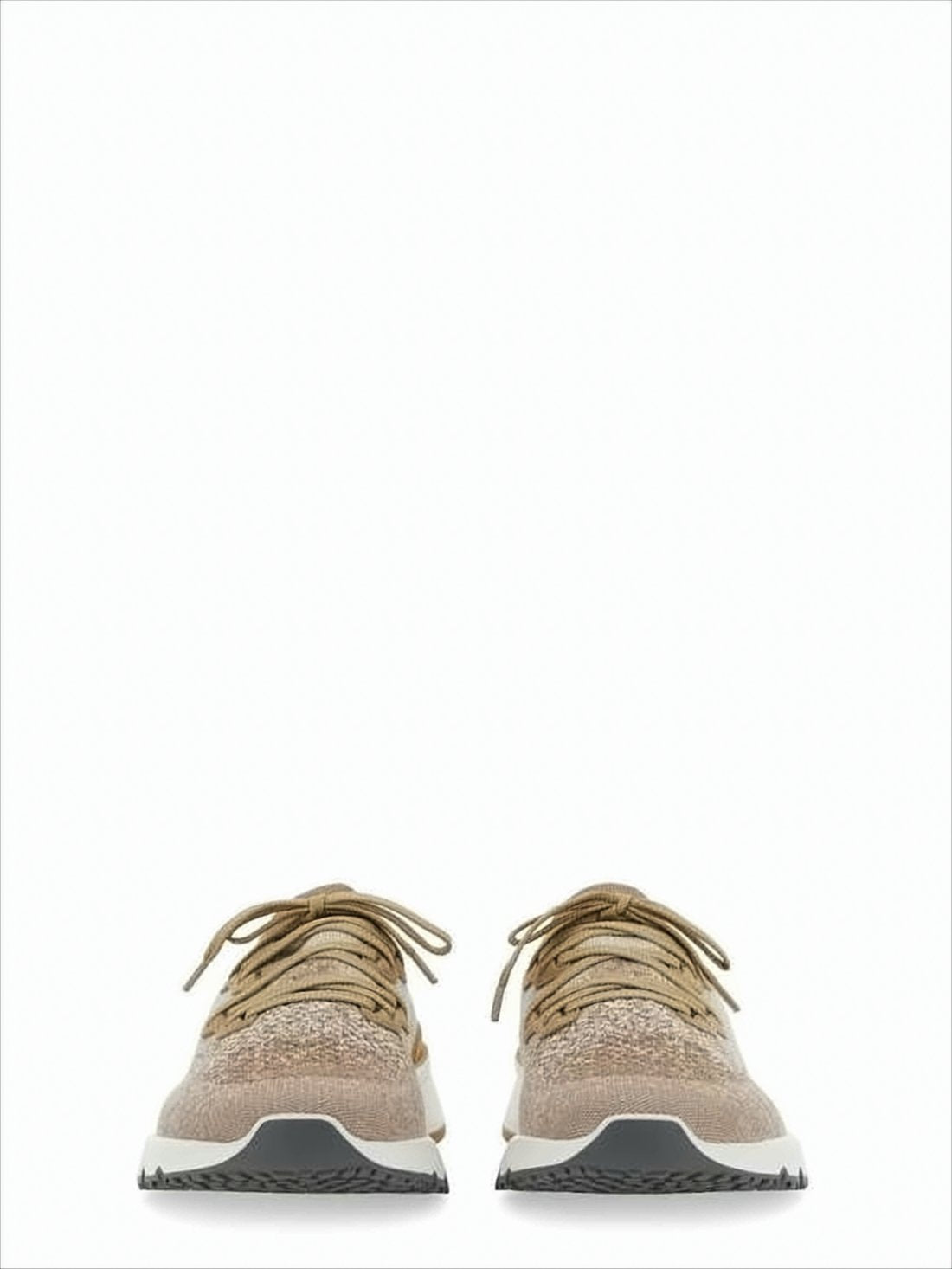 Textured Knit Sneakers with Mustard Accent