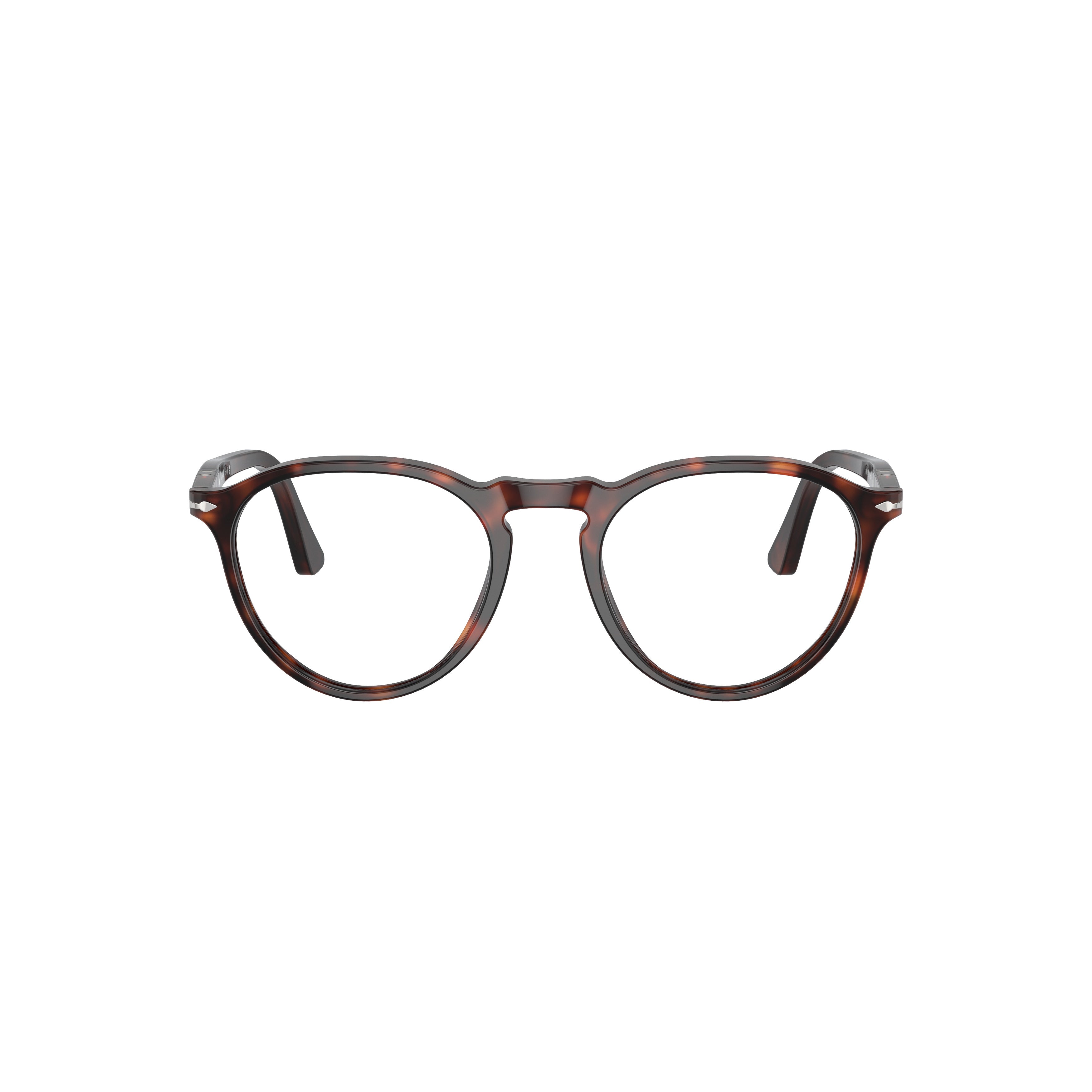 0po3286v Round Frame Tortoiseshell Acetate Eyeglasses with Keyhole Bridge