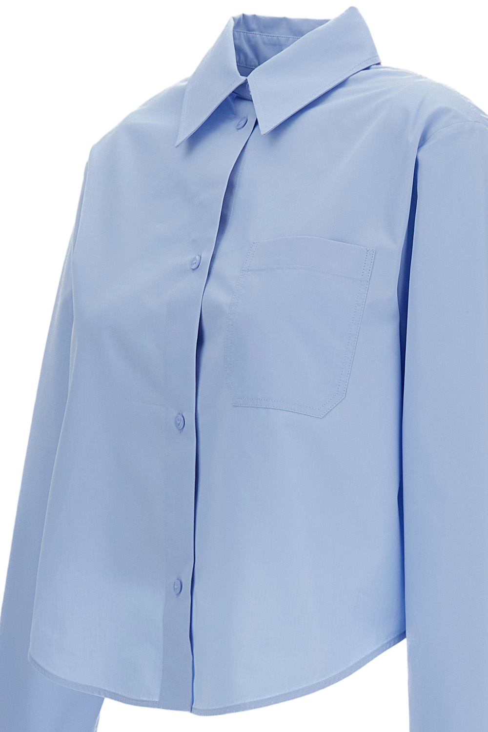 Light Blue Ceppo Cropped Cotton Shirt