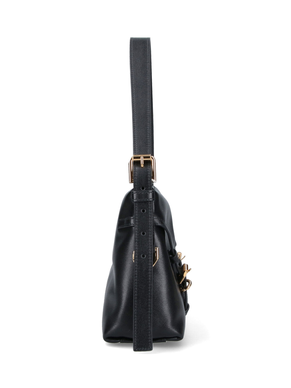 Mini Black Leather Shoulder Bag