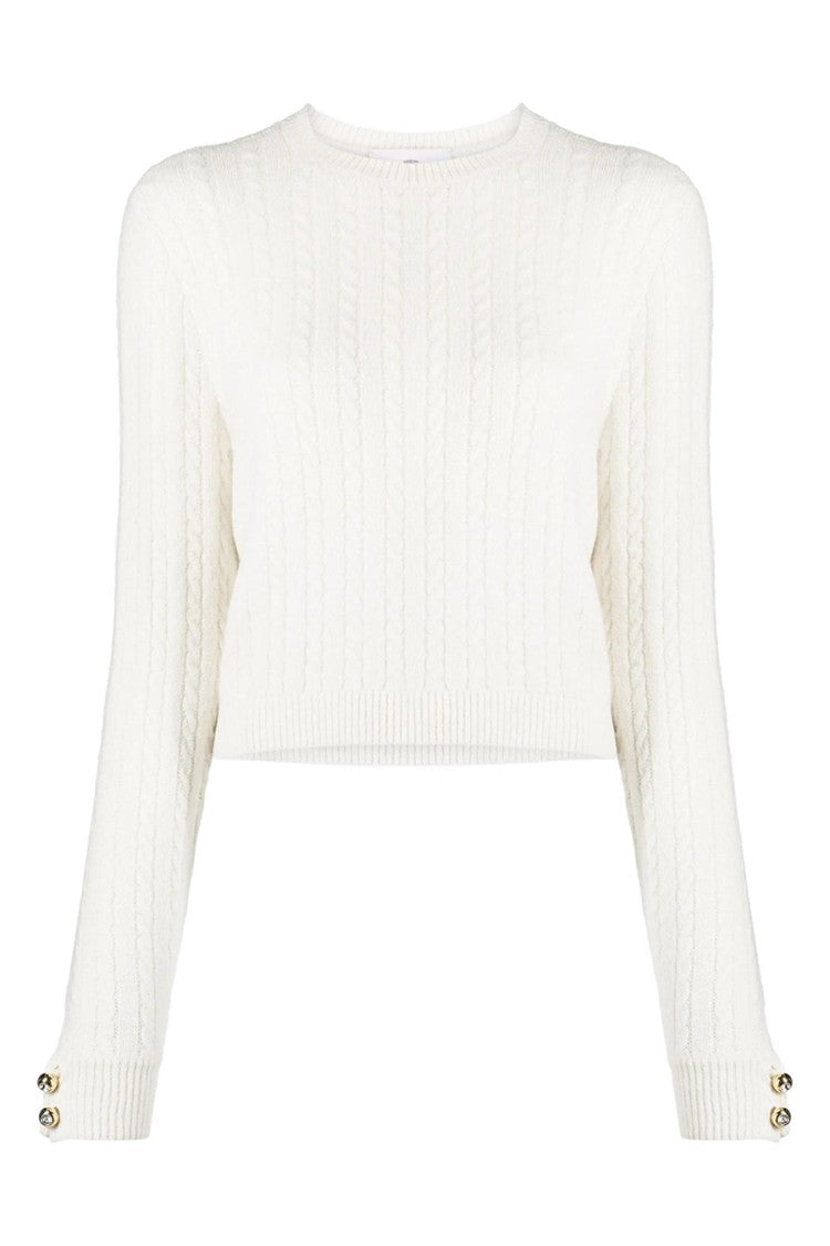 Cropped Cable Knit Sweater