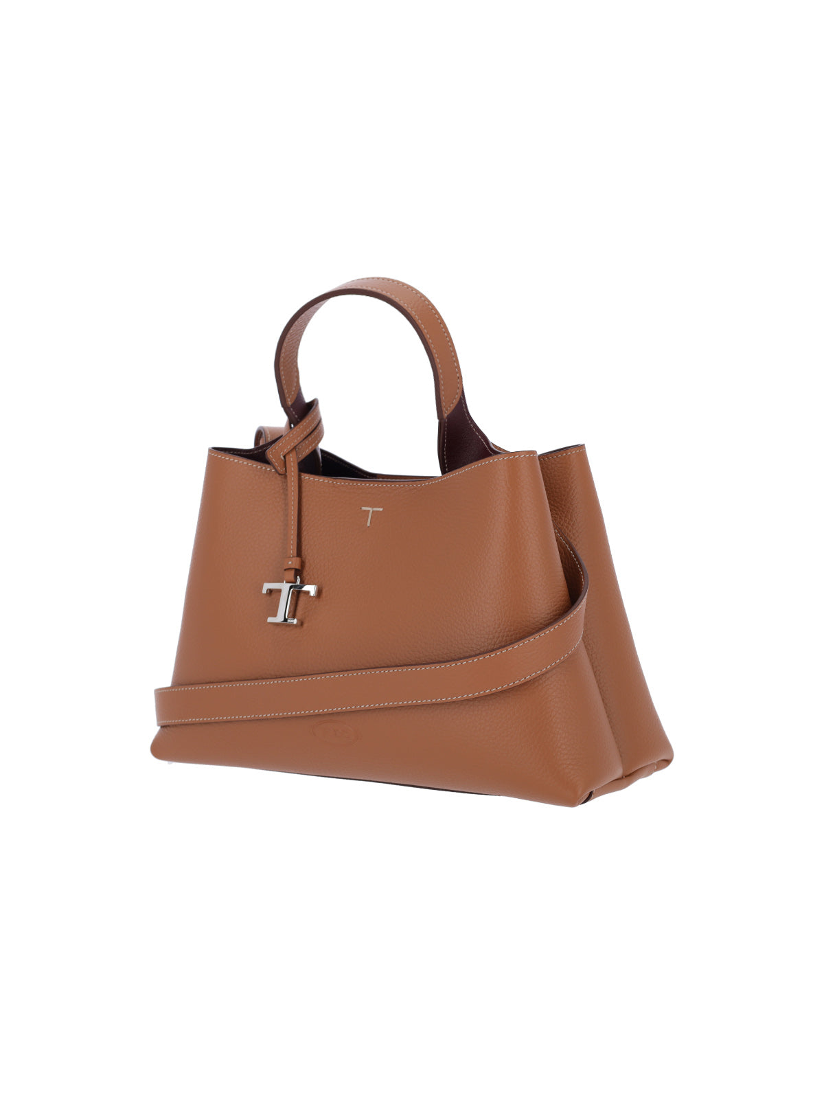 Small Handbag In Brown Hammered Calfskin